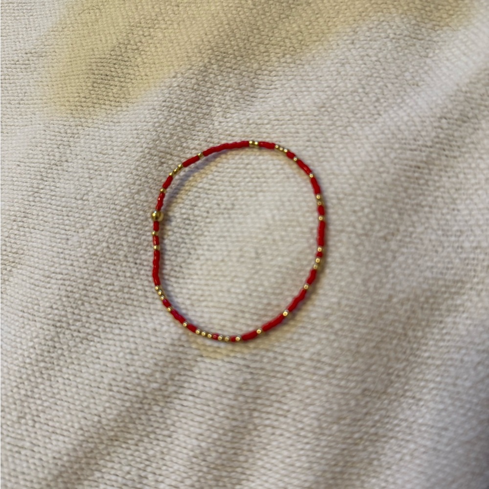 Enewton  Red and Gold Beaded Bracelet